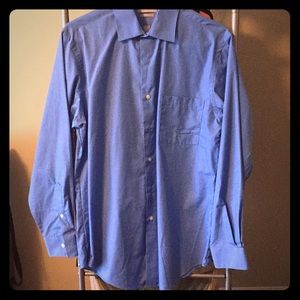 Men’s blue button down dress shirt